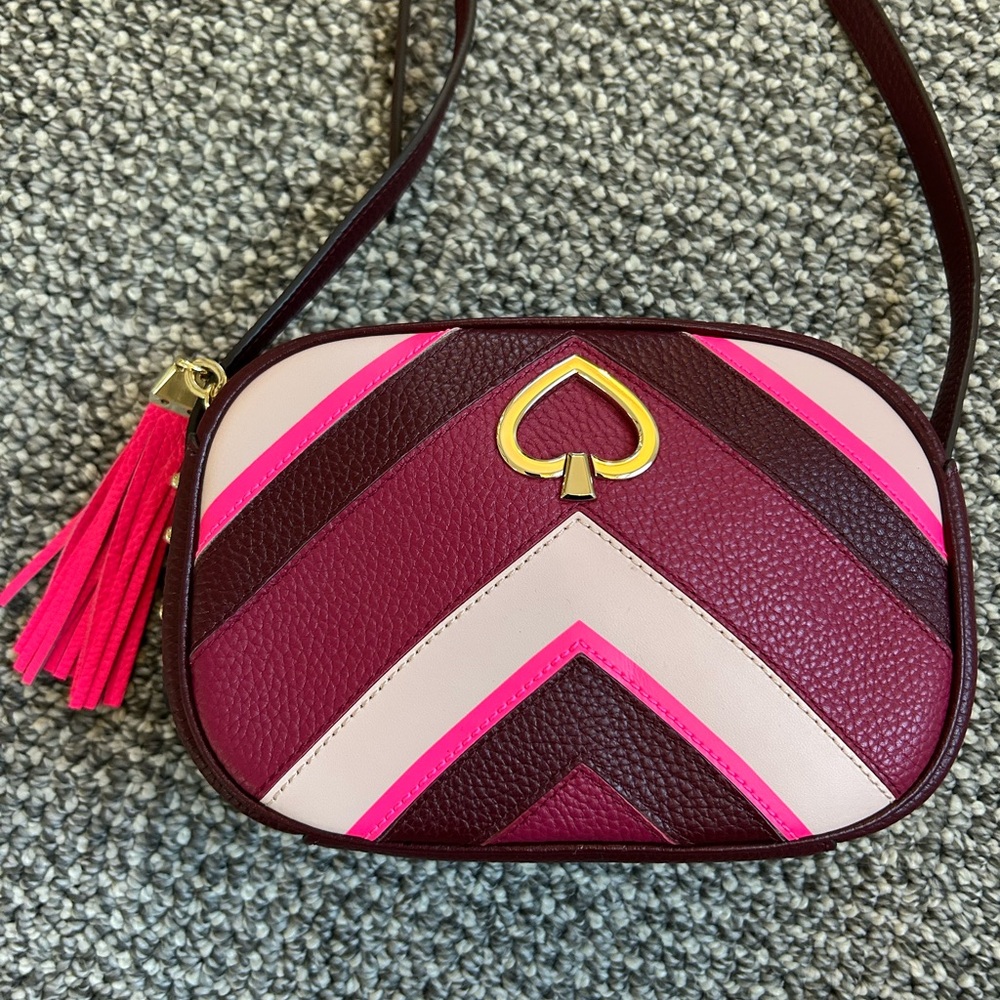 New Kate Spade Pink and Burgundy Crossbody Bag